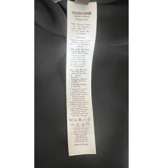 Roberto Cavalli Black Moto Leather Jacket - Picture 7 of 8